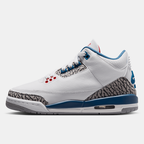 AIR JORDAN 3 RETRO 'TRUE BLUE' (GS) - WHITE/TRUE BLUE