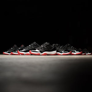 AIR JORDAN 11 RETRO LOW 'BRED' - BLACK/VARSITY RED