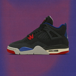 AIR JORDAN 4 RETRO OG 'RARE AIR' (GS) - BLACK/FIRE RED