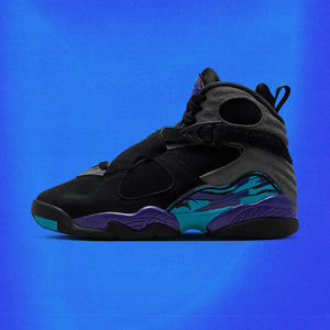 AIR JORDAN 8 RETRO 'AQUA' (GS) - BLACK/MULTI