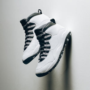 AIR JORDAN 10 RETRO 'STEEL' - WHITE/BLACK