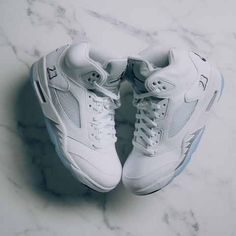AIR JORDAN 5 RETRO 'WHITE METALLIC' - WHITE/METALLIC SILVER