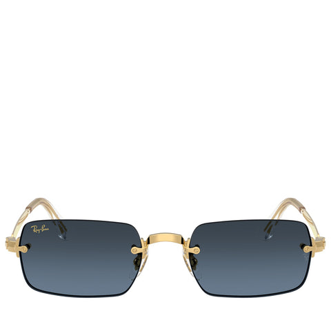 A$AP Rocky x Ray-Ban Rimless - Polished Arista Gold/Blue Gradient Dark Grey
