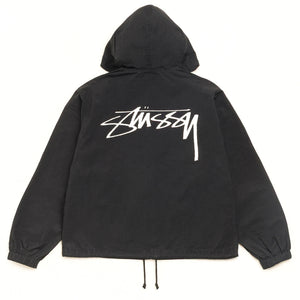 Stussy Waxed Cotton Beach Shell Jacket - Black