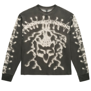 Fox Lab Airbrushed L/S Top - Charcoal