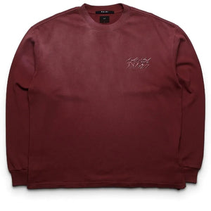 Ksubi K9 Ekcess L/S Tee Ox Fade - Burgundy, front