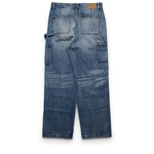 KidSuper Eye Badge Washed Double Knee Pant - Washed Blue