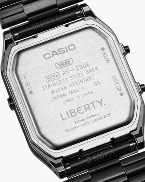 Liberty London x Casio Vintage AQ230 Analog-Digital Watch - Gunmetal Grey/Black