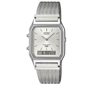 Casio Vintage AQ230 Analog-Digital Watch - Silver