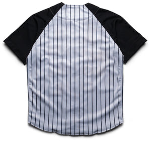Anti Social Social Club Pinstriped Baseball Jersey - Black/White