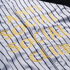 Anti Social Social Club Pinstriped Baseball Jersey - Black/White