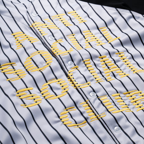 Anti Social Social Club Pinstriped Baseball Jersey - Black/White