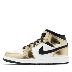 Air Jordan 1 Mid SE (GS) - Metallic Gold/Black