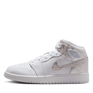 Air Jordan 1 Mid SE (GS) - White/Field Silver