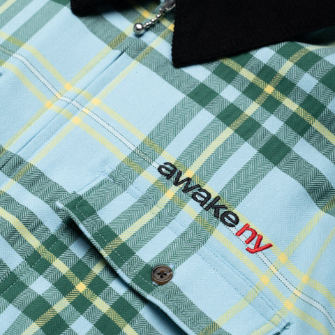 Awake NY Plaid Flannel Shirt - Turquoise