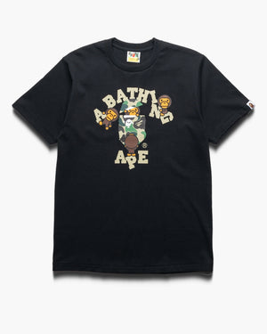 A Bathing Ape ABC Camo College Milo Tee - Black/Green