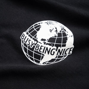 Politics Busy Being Nice Worldwide Tee - Black
