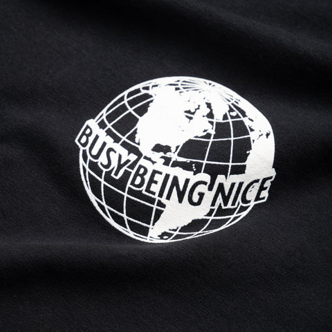 Politics Busy Being Nice Worldwide Tee - Black