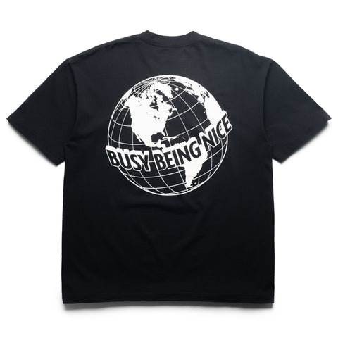 Politics Busy Being Nice Worldwide Tee - Black