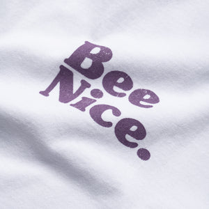 Politics Busy Being Nice Core Tee - White/Mauve