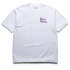 Politics Busy Being Nice Core Tee - White/Mauve