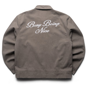 Politics Busy Being Nice Blue Collar Jacket - Grey