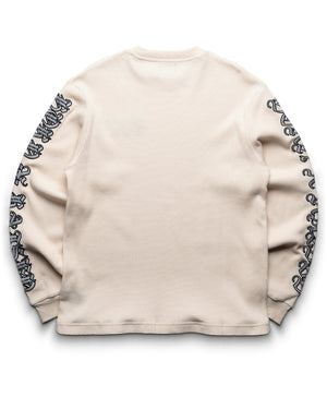 Born x Raised Gothic Embroidered Waffle Thermal - Cream