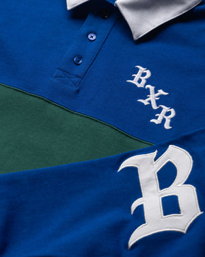 Born x Raised Color Blocked Rugby Shirt - Blue/Green