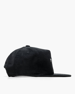 Born x Raised Compliments Of BXR Corduroy 5 Panel Snapback - Black