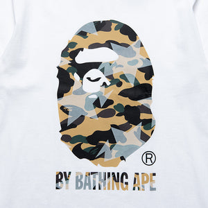 A Bathing Ape Sta Over Print 1st Camo By Bathing Ape Tee - White/Yellow