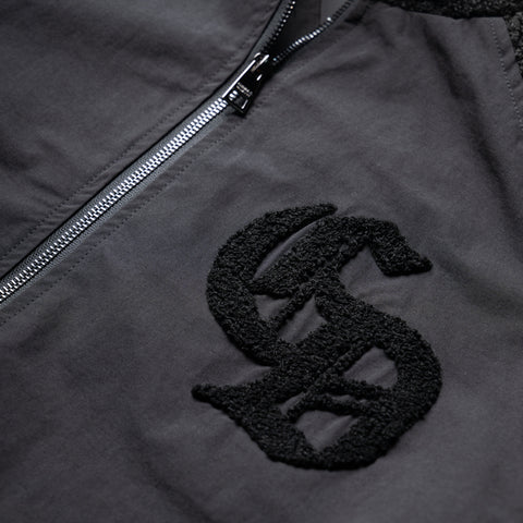 Criminal Damage Micro Sherpa & Nylon Tracksuit Jacket - Black