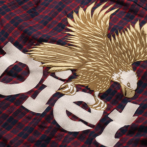 Diet Starts Monday Eagle Hooded Flannel - Red/Navy