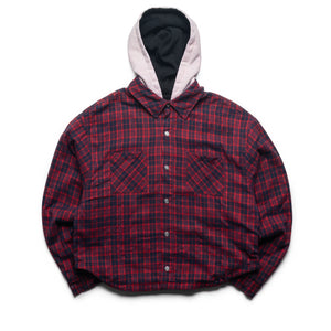 Diet Starts Monday Eagle Hooded Flannel - Red/Navy
