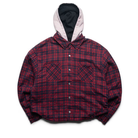 Diet Starts Monday Eagle Hooded Flannel - Red/Navy