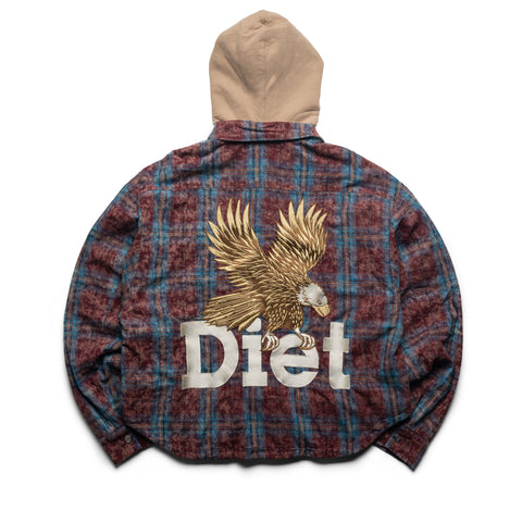 Diet Starts Monday Eagle Hooded Flannel - Acid Washed