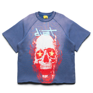 Diet Starts Monday Skull Half Sleeve Tee - Blue