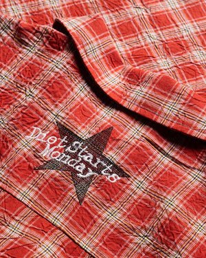 Diet Starts Monday Crinkled Flannel - Red/White - detail