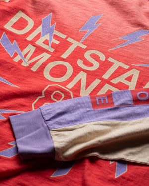 Diet Starts Monday Bolt Panel Long Sleeve - Red/Purple - detail