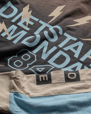 Diet Starts Monday Bolt Panel Long Sleeve - Vintage Black/Blue - detail
