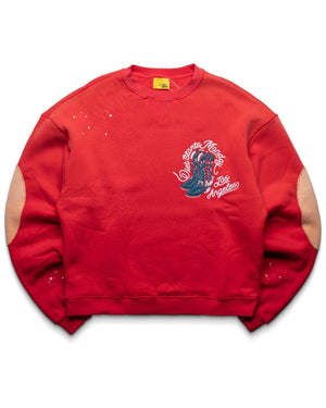 Diet Starts Monday Beaded Cowboy Crewneck - Red - front
