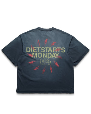 Diet Starts Monday Bolt Tee - Washed Navy/Red - back