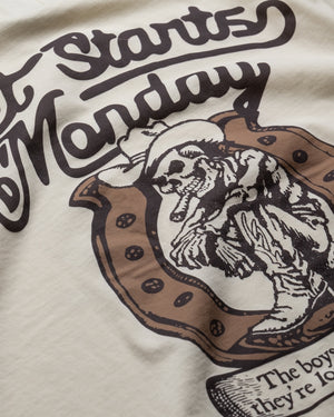 Diet Starts Monday Cowboy Tee - Antique White - detail