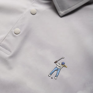 Eastside Golf Canvas Print Snap Placket Polo - Cool Grey Tonal