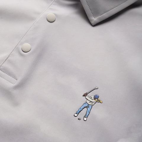 Eastside Golf Canvas Print Snap Placket Polo - Cool Grey Tonal