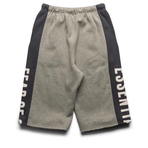 Fear Of God Essentials Paneled Raw Cut Off Sweatpants - Seal Heather/Iron Grey