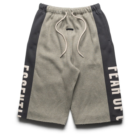 Fear Of God Essentials Paneled Raw Cut Off Sweatpants - Seal Heather/Iron Grey