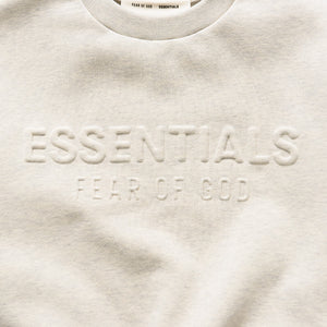 Kids Fear Of God Essentials Embossed Classic Crewneck Sweatshirt - Oatmeal Heather