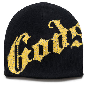 Godspeed New York OG Logo Studded Beanie - Black/Yellow