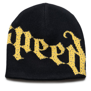 Godspeed New York OG Logo Studded Beanie - Black/Yellow