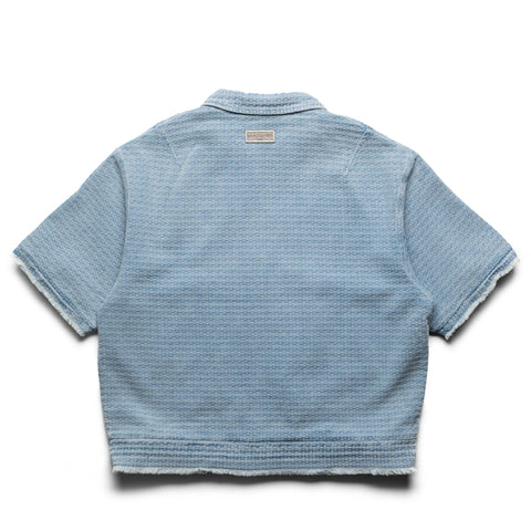 Honor The Gift Vintage Indigo Zip Front S/S Shirt - Light Indigo